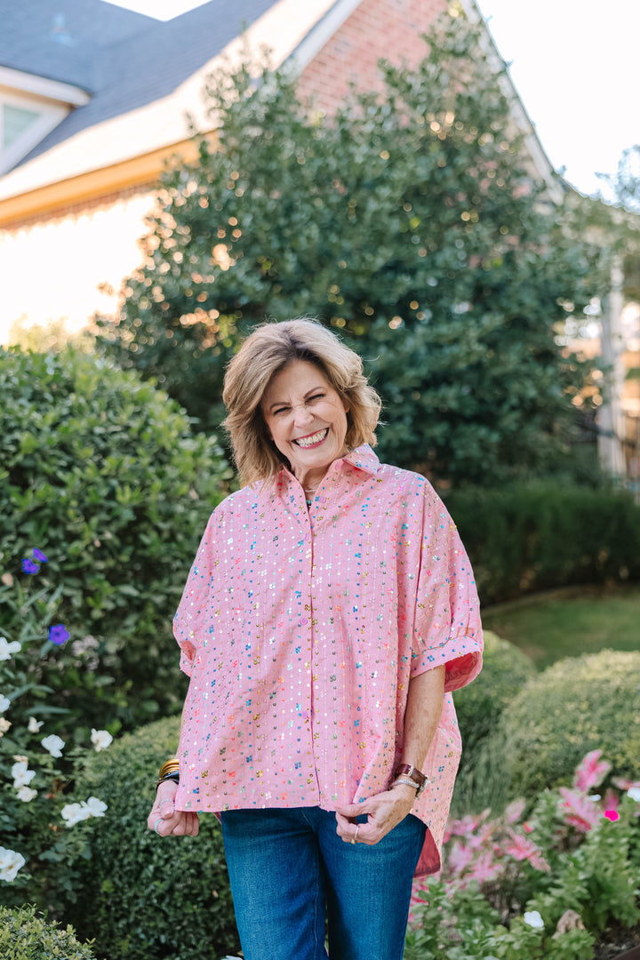 Sequin Striped Blouse