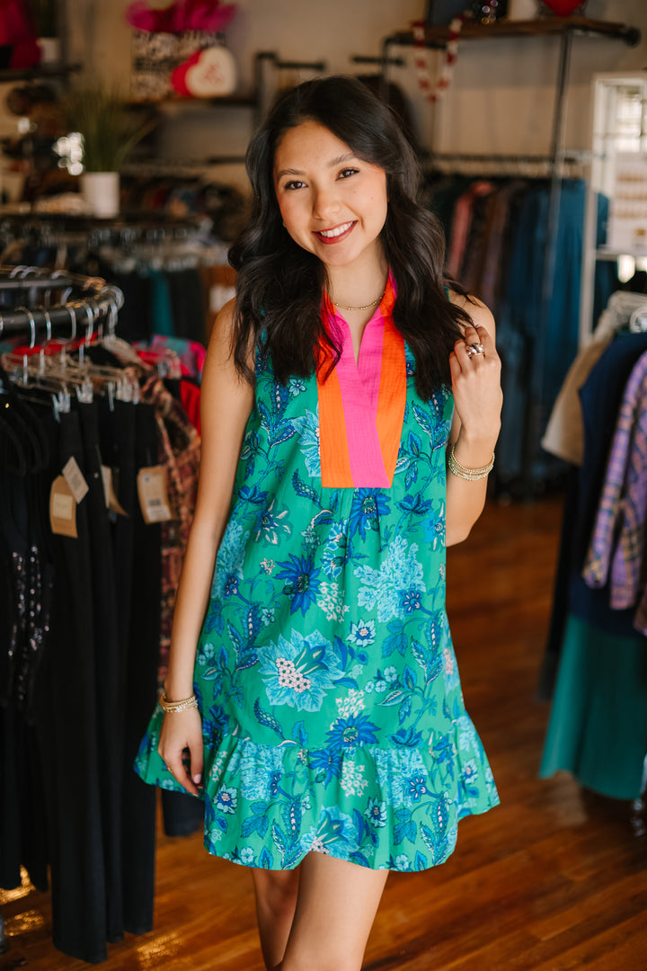Sleeveless Floral Mini Dress