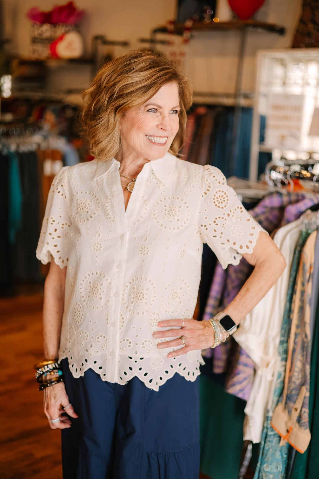 Eyelet Embroidery Blouse