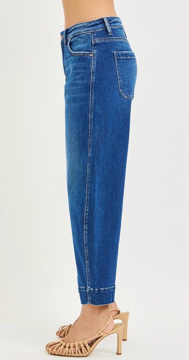 Mid Rise Crop Barrel Jeans