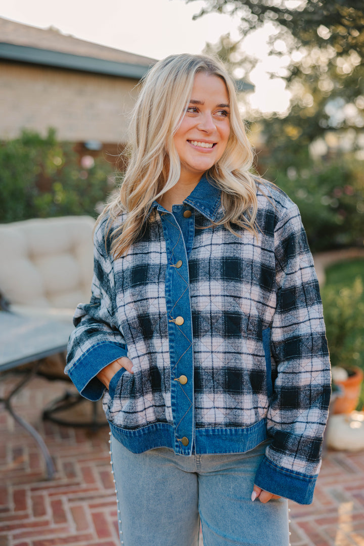 Denim Plaid Jacket