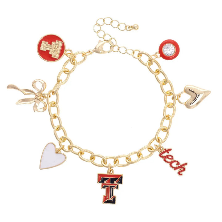 Texas Tech Red Raiders Enamel Icons Charm Bracelet