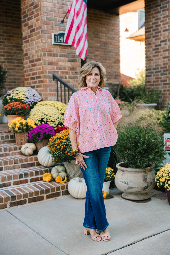 Sequin Striped Blouse