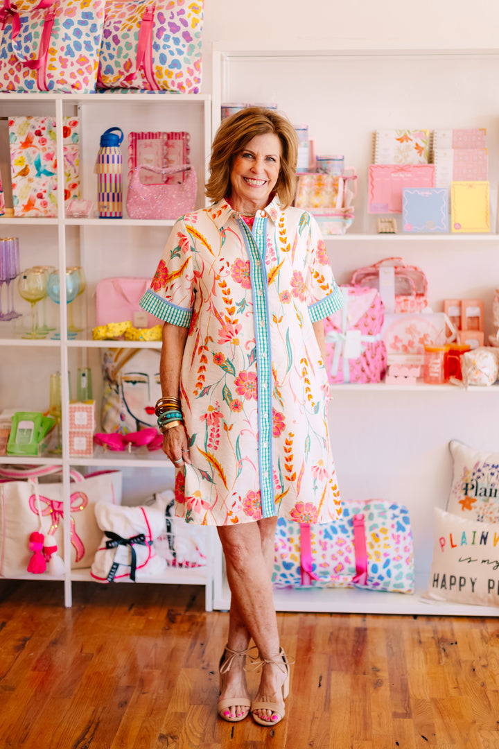 Floral Print Collared Dress
