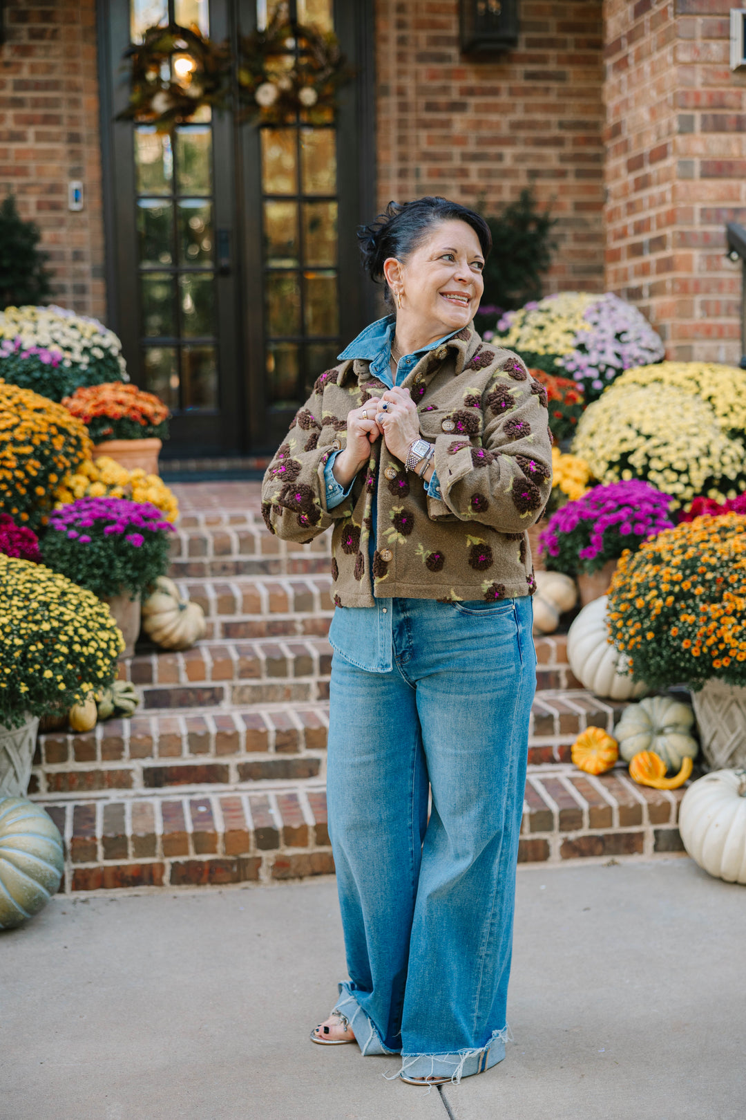 Puff Floral Sherpa Jacket