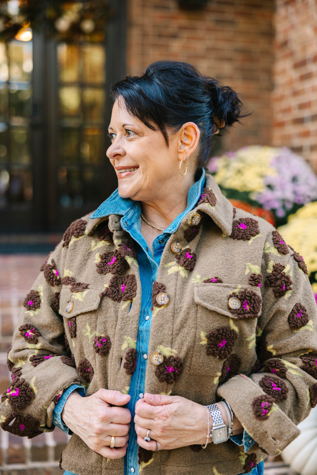 Puff Floral Sherpa Jacket