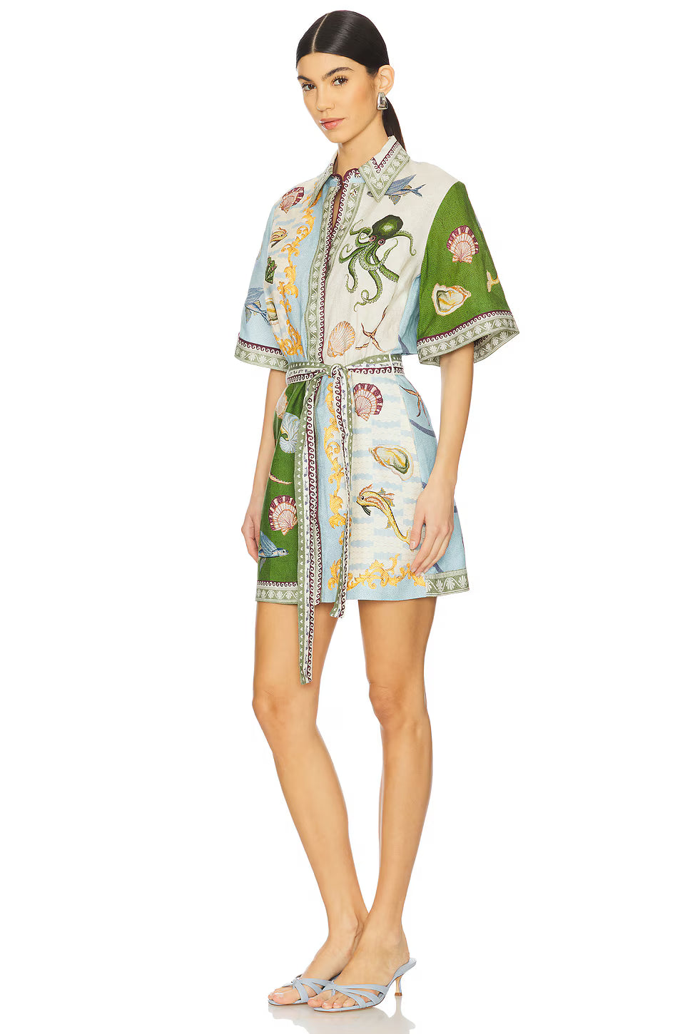 Ocean Vibe Belted Mini Dress