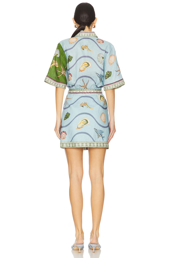 Ocean Vibe Belted Mini Dress