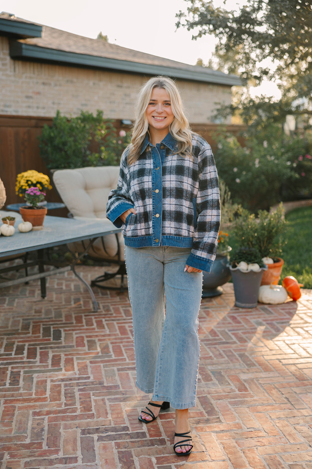 Denim Plaid Jacket