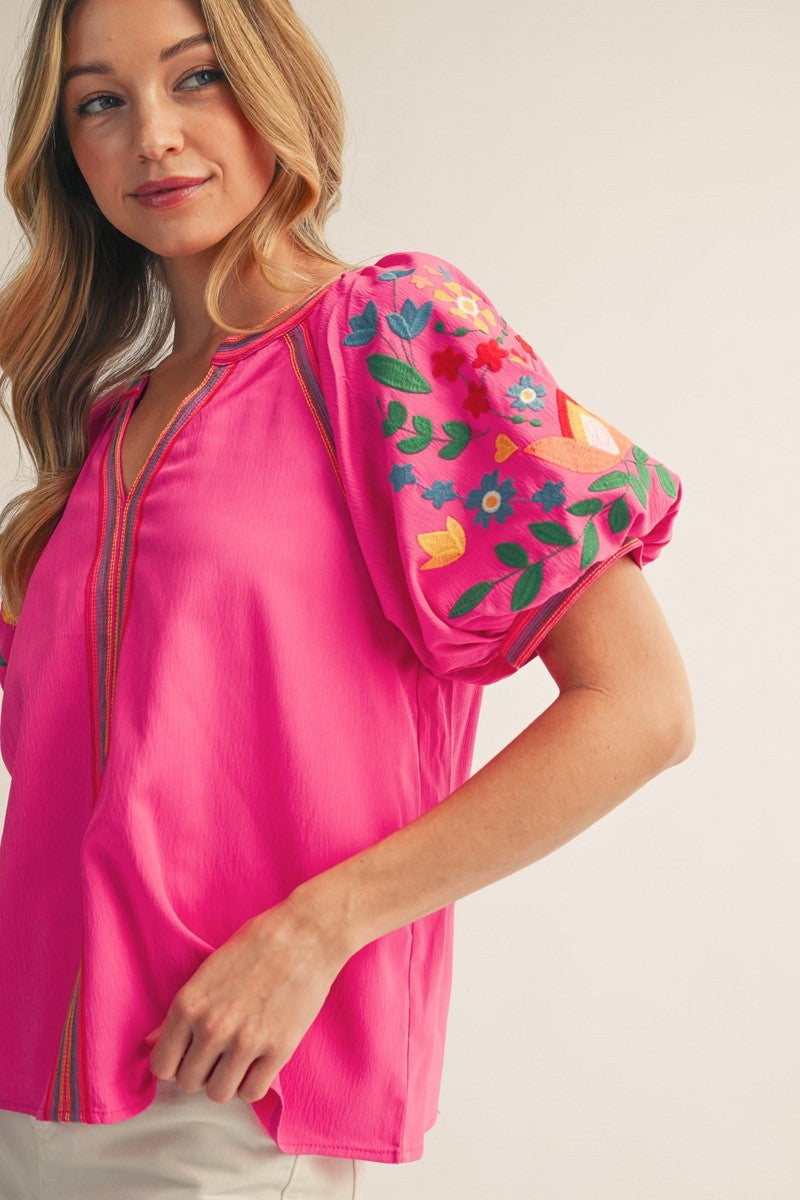 Puff Sleeve Floral Top