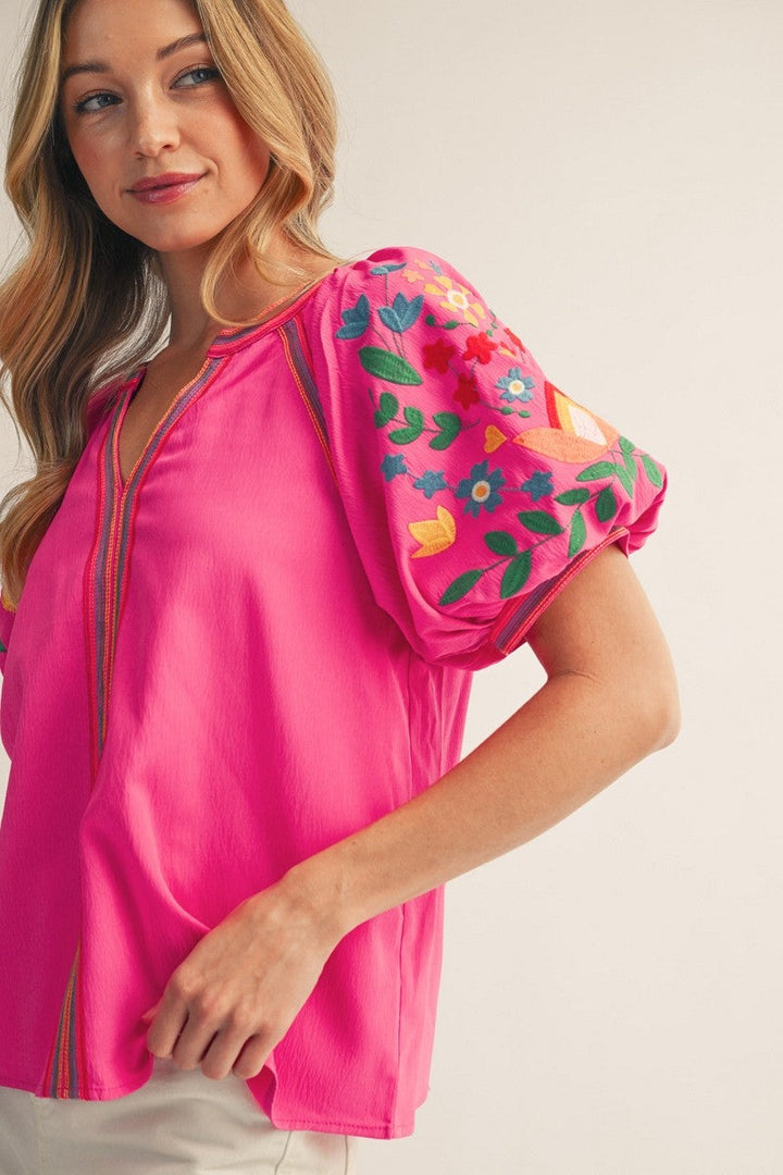 Puff Sleeve Floral Top