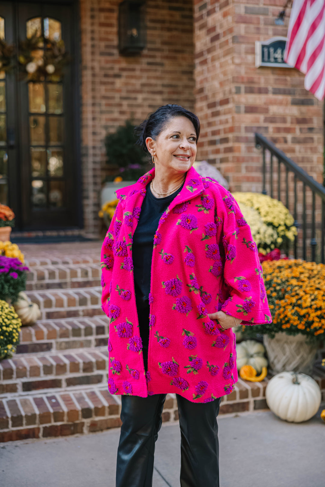 Puff Floral Sherpa Jacket