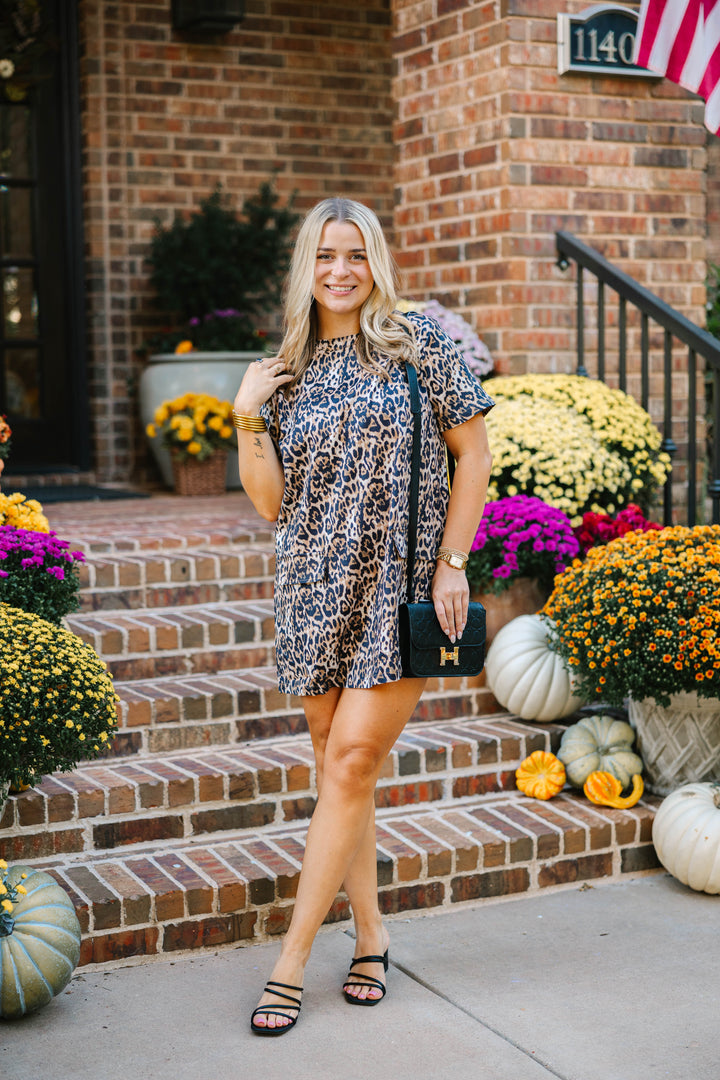 Leopard Mini Shift Dress