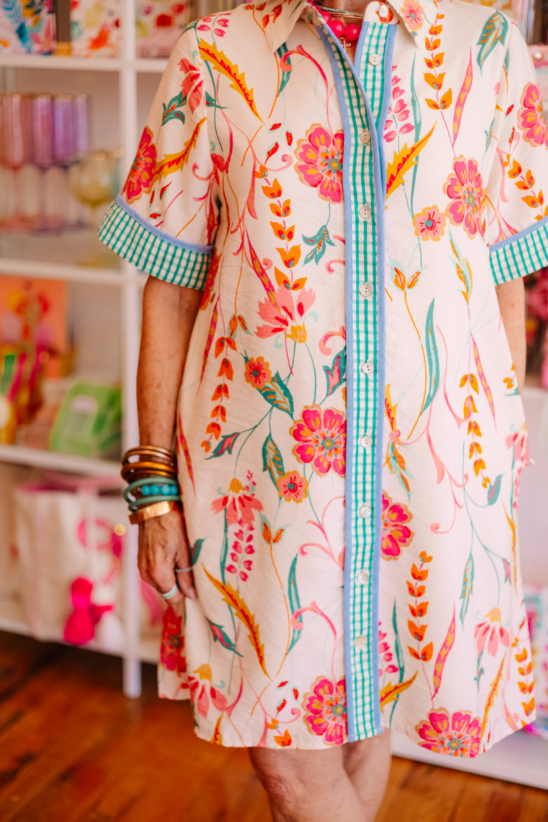 Floral Print Collared Dress