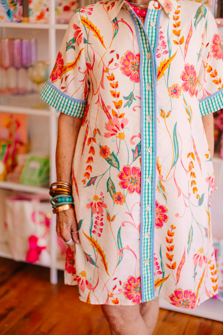 Floral Print Collared Dress