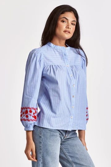 XANTHE EMBROIDERY DETAIL SHIRT