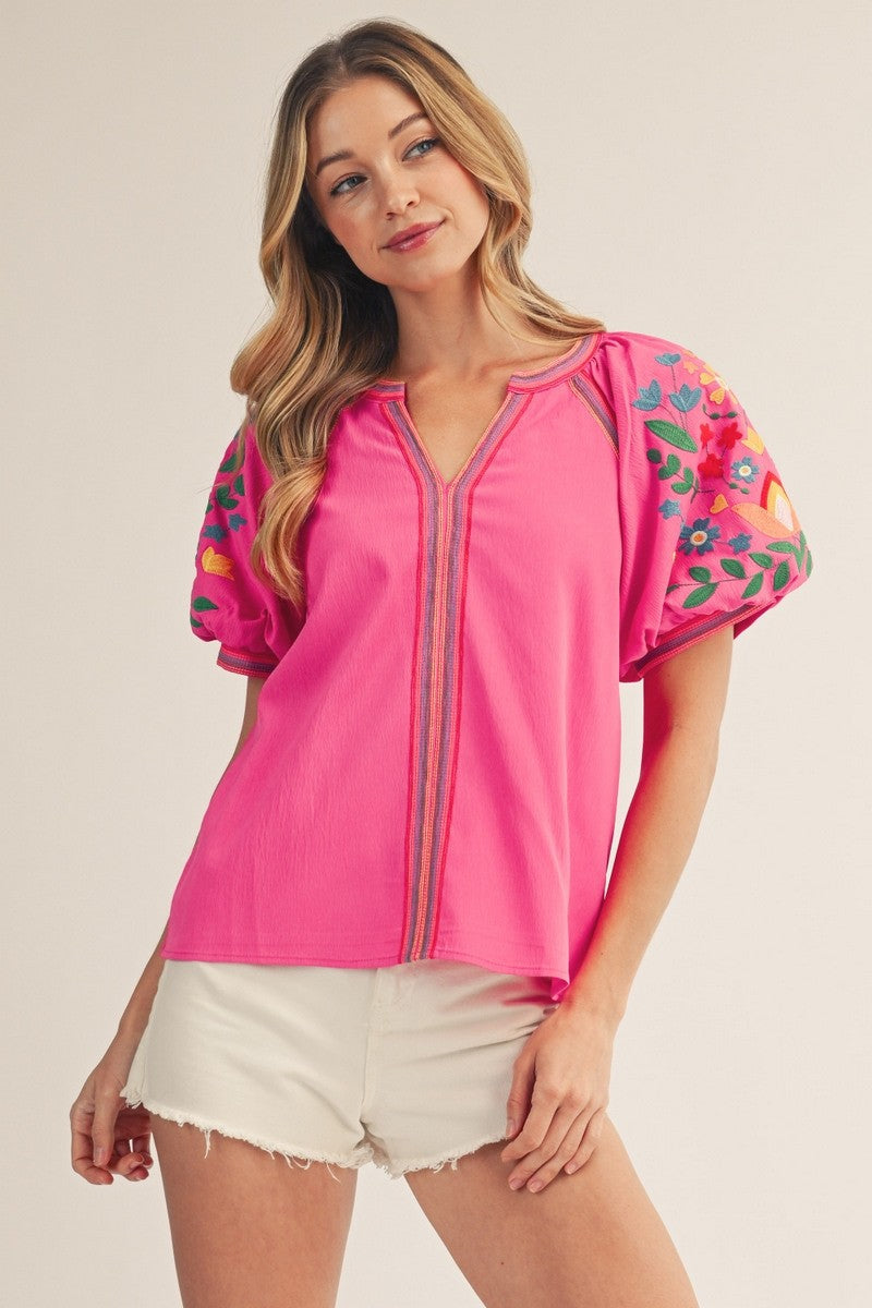 Puff Sleeve Floral Top