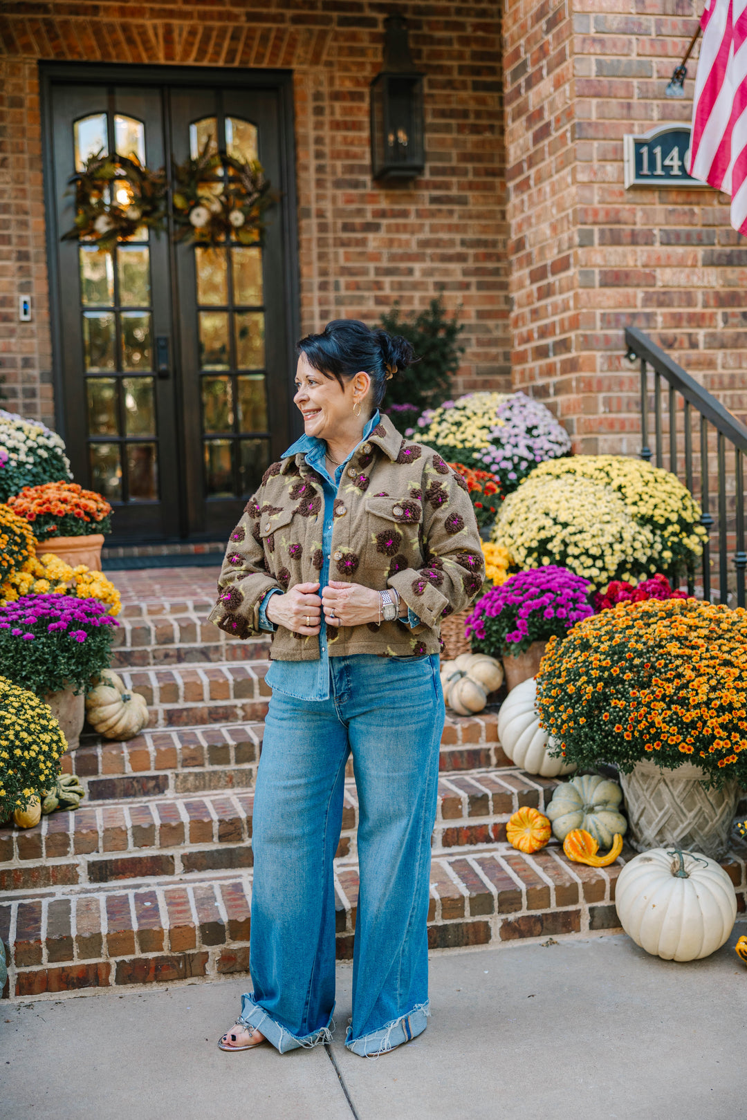 Puff Floral Sherpa Jacket