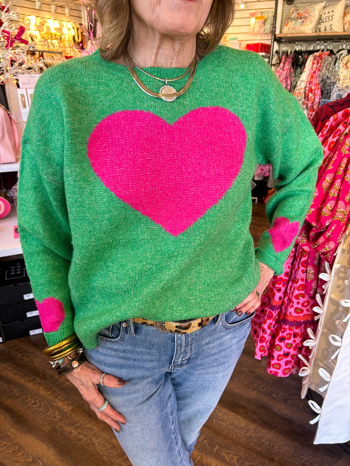 Heart Two Tone Sweater