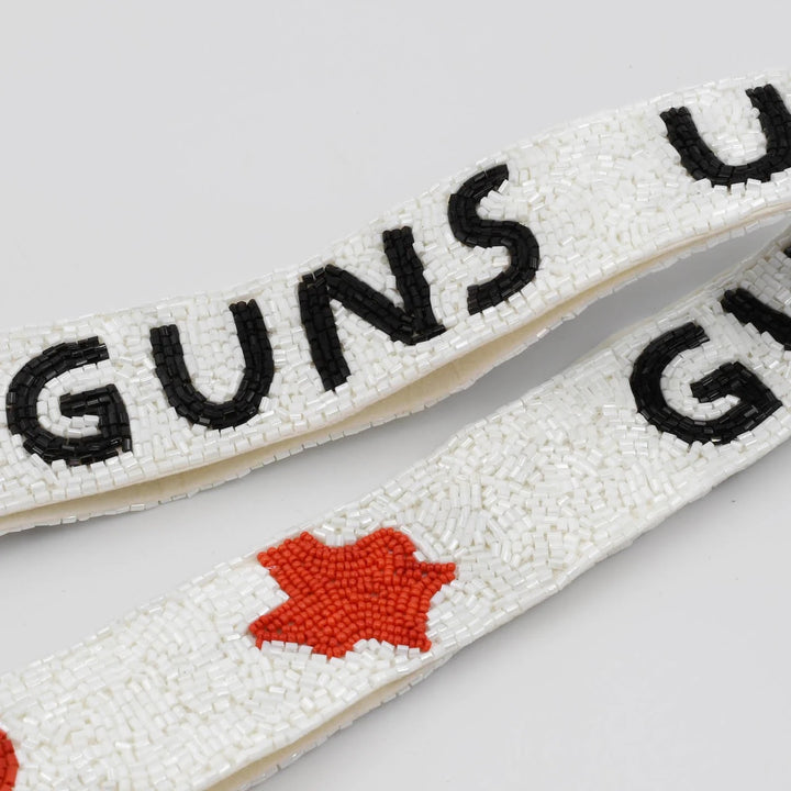 Guns Up Red/Black Texas Map Beaded Strap