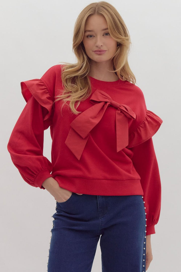 Long Sleeve Bow Top