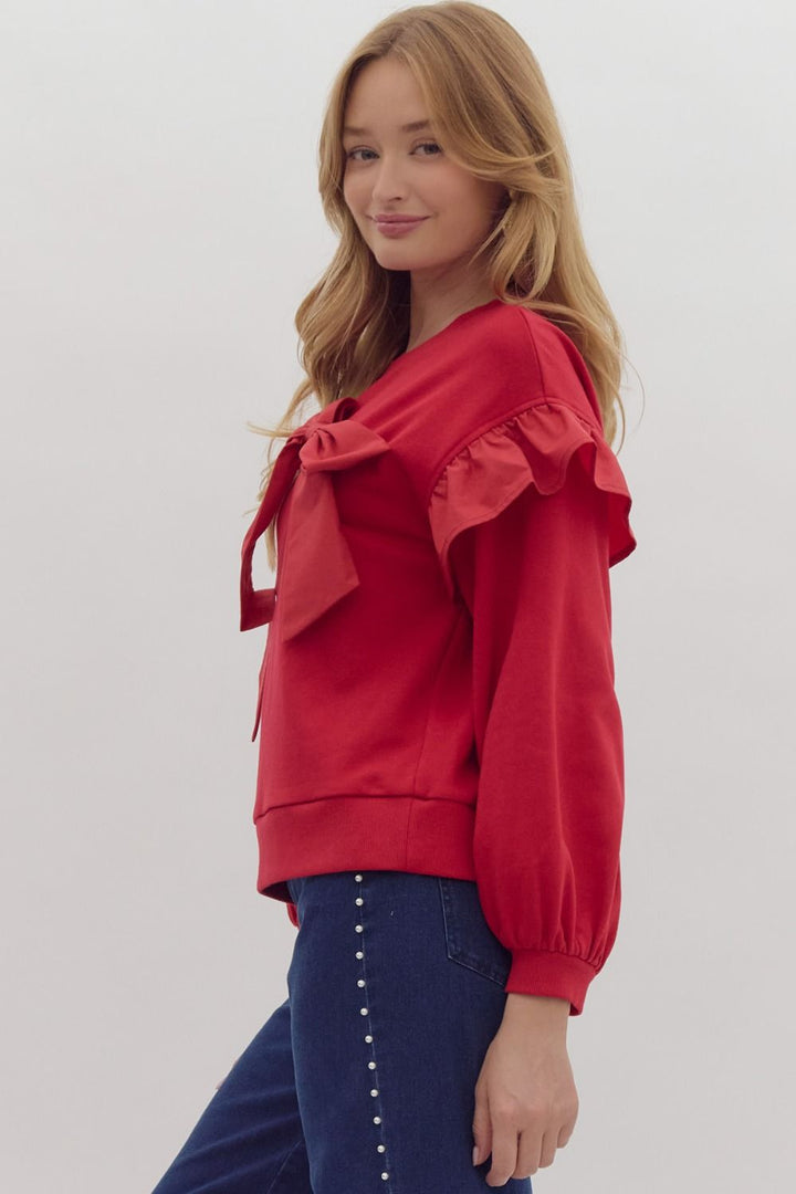 Long Sleeve Bow Top