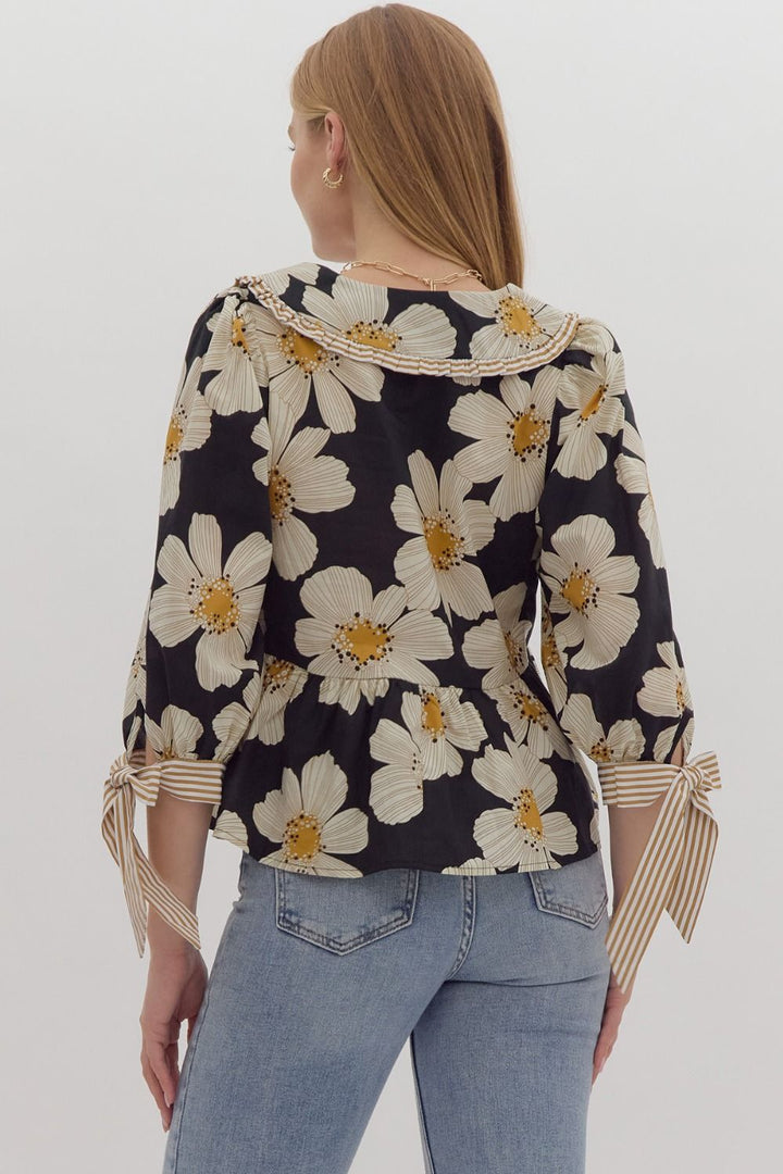 Floral Print Peplum Top