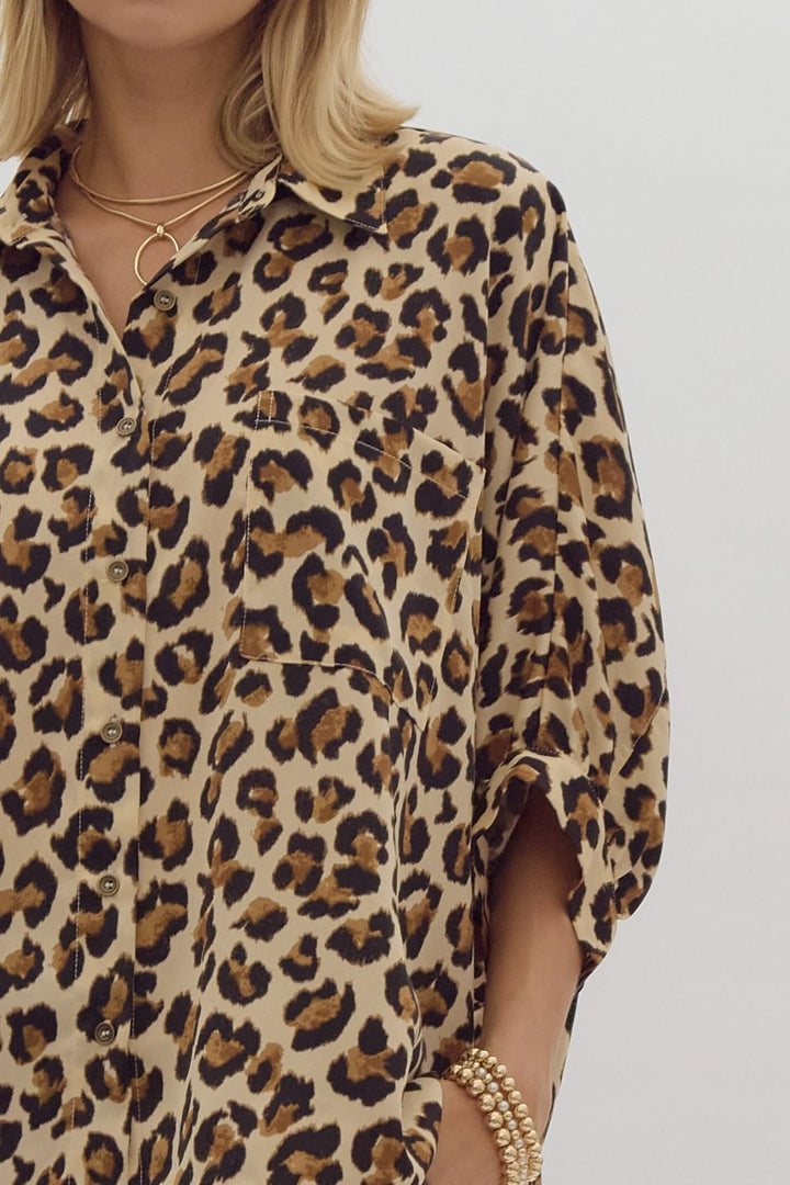 Button Up Cheetah Top