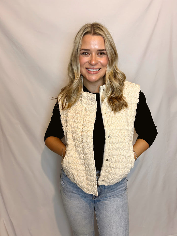 Cropped Quilted Vest