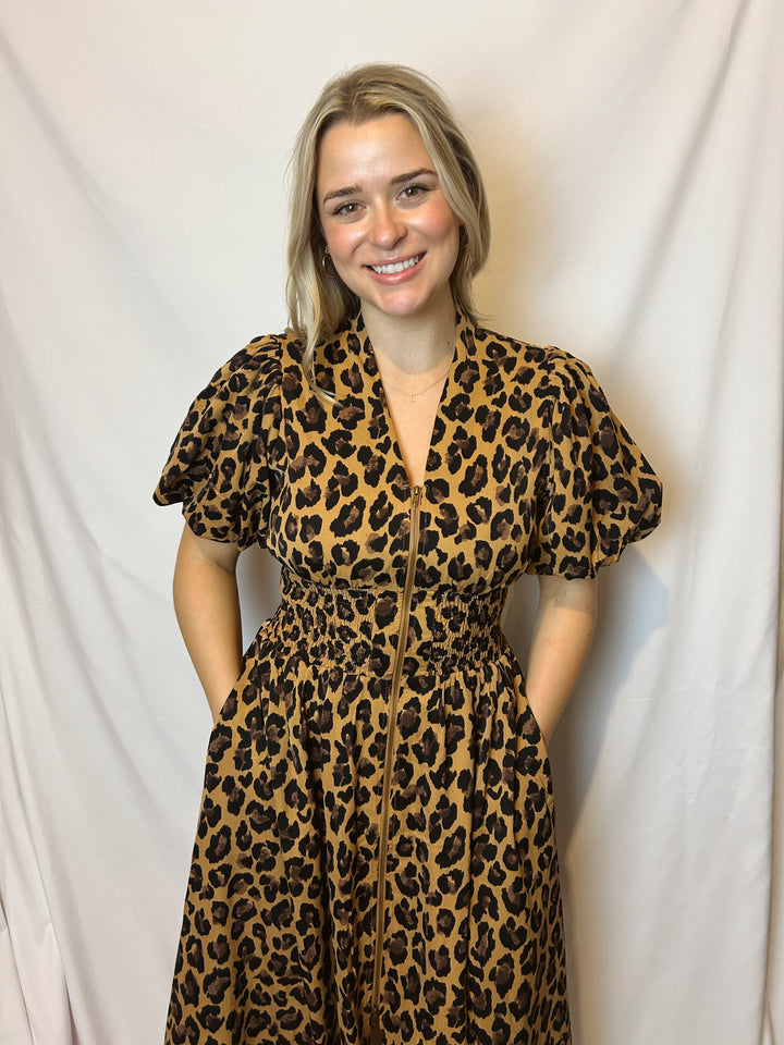 Leopard Print Midi Dress