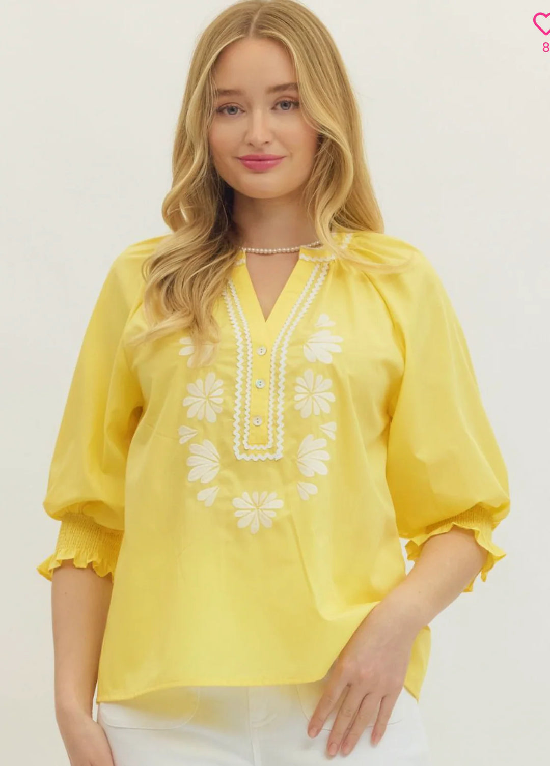 Embroidered Long Sleeve Top