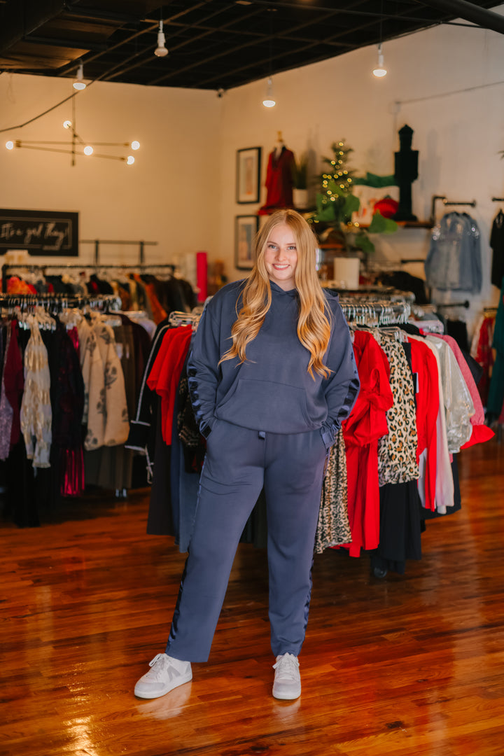 Satin Hooded Sweatshirt