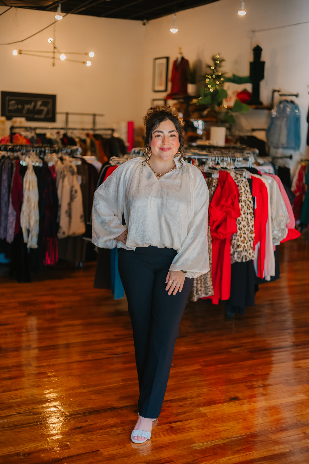 Long Sleeve Shimmer Top