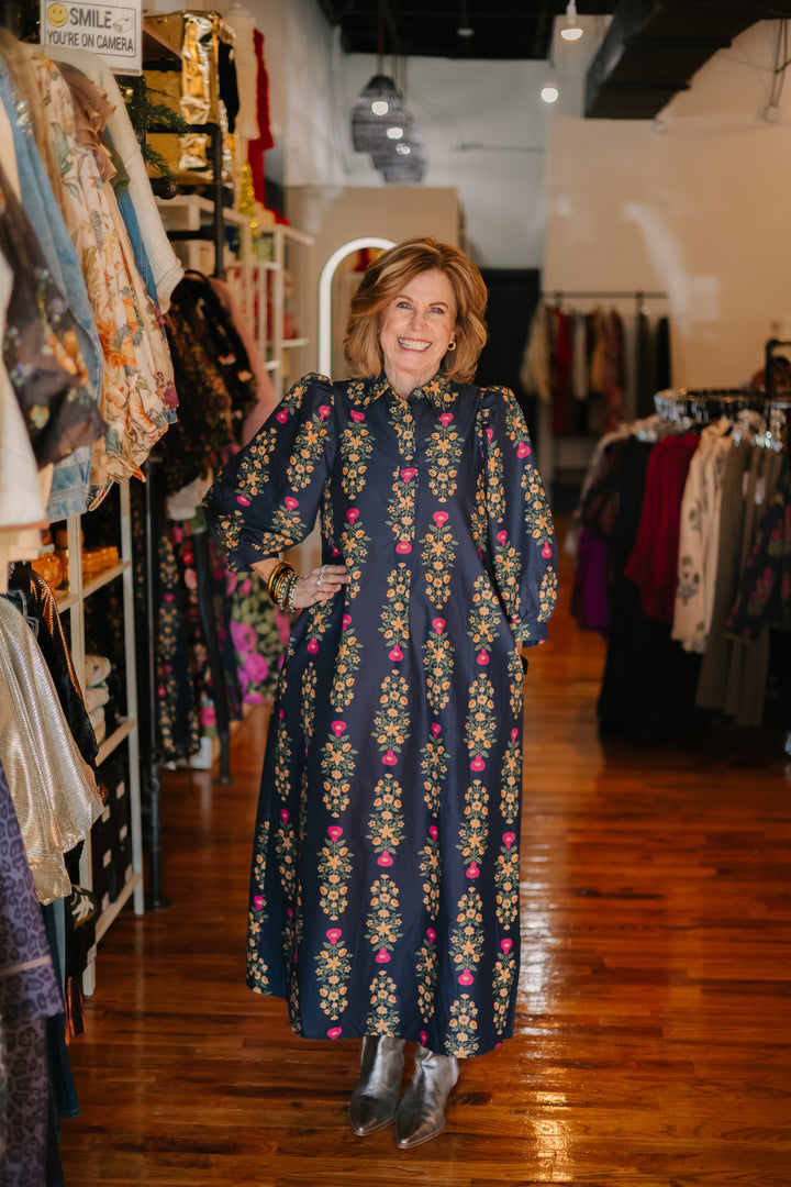 Floral Collared Maxi Dress