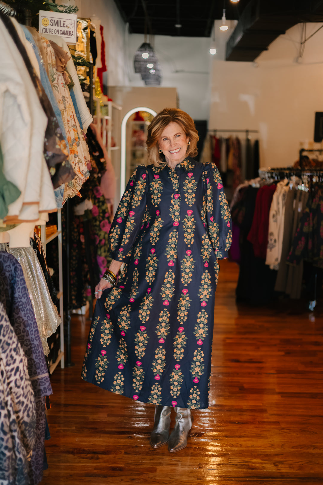 Floral Collared Maxi Dress