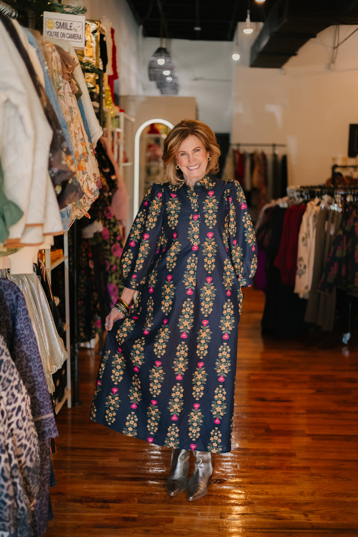 Floral Collared Maxi Dress