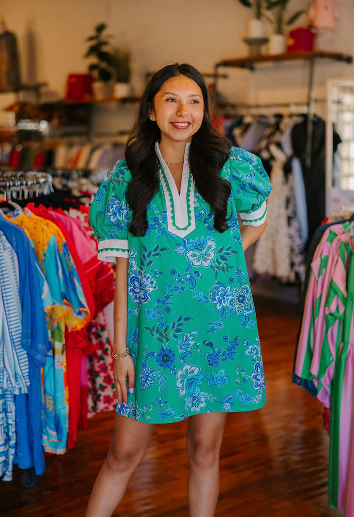 Bubble Sleeve Mini Dress