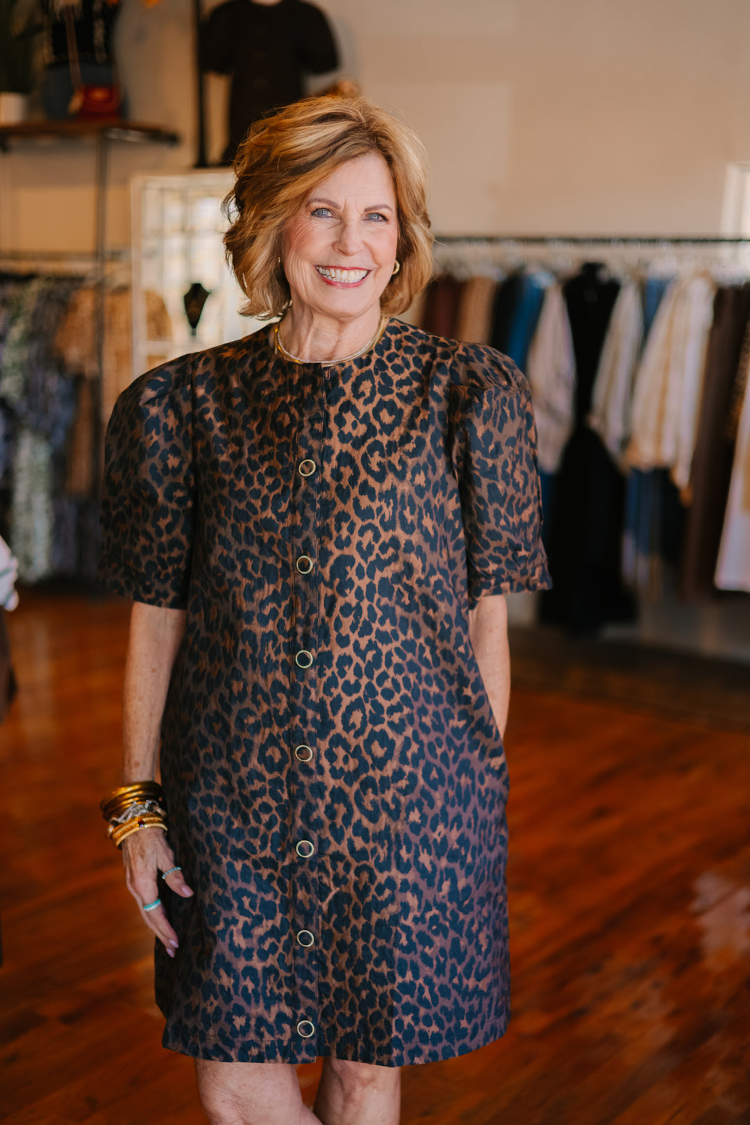 Leopard Short Sleeve Mini Dress