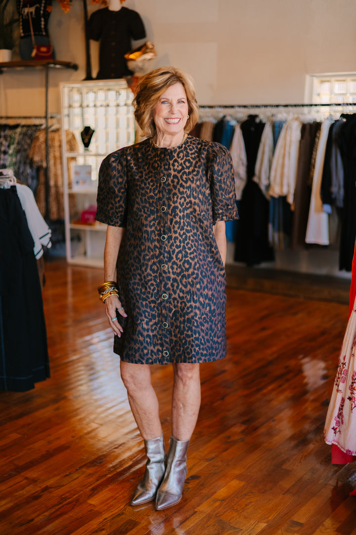Leopard Short Sleeve Mini Dress