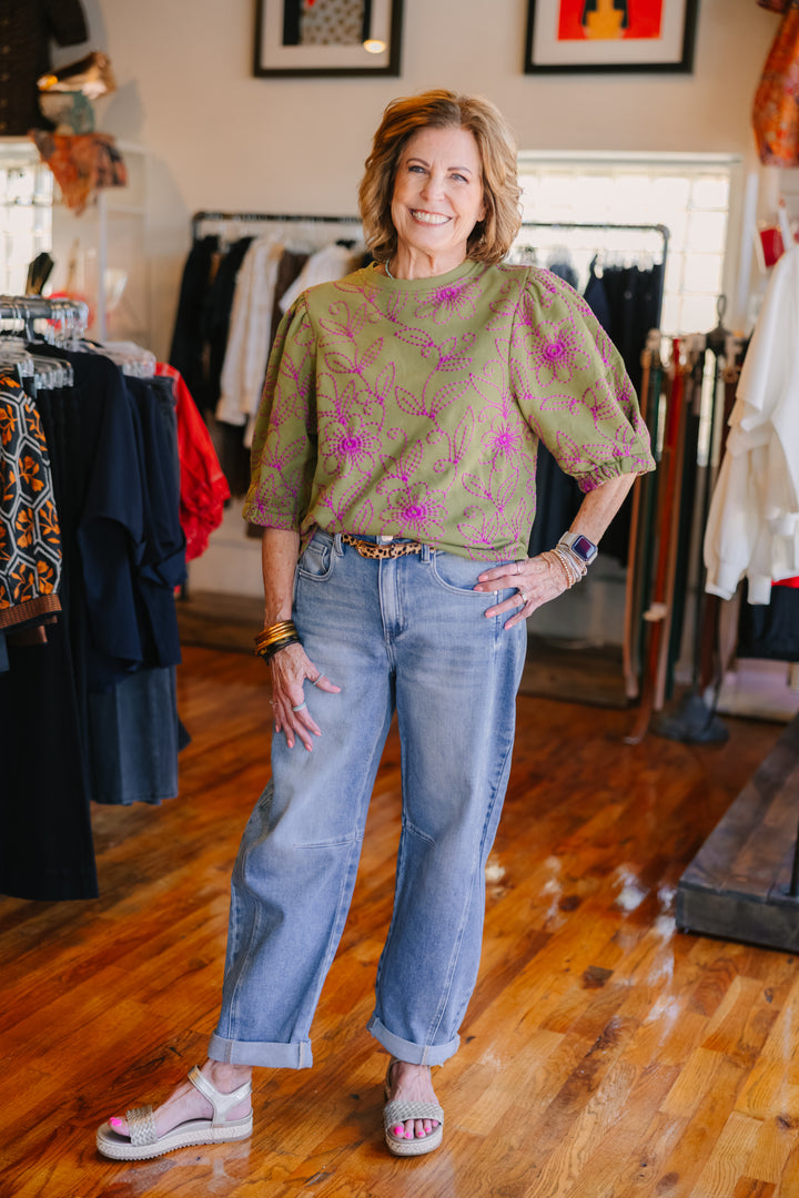 Floral Vines Knit Top