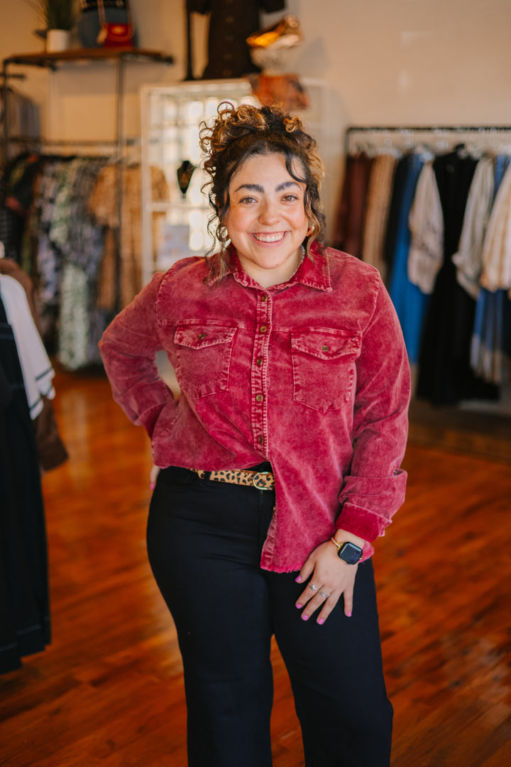 Corduroy Button Down Top