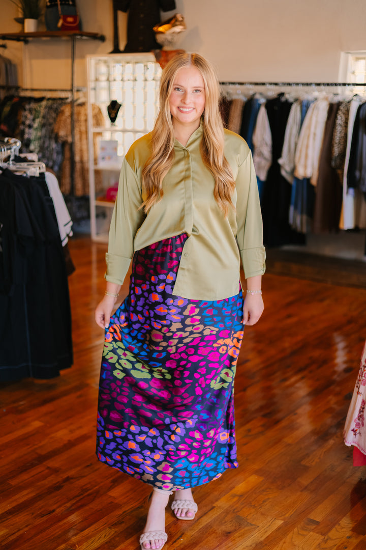Colorful Animal Print Skirt
