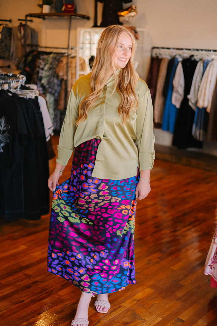 Colorful Animal Print Skirt