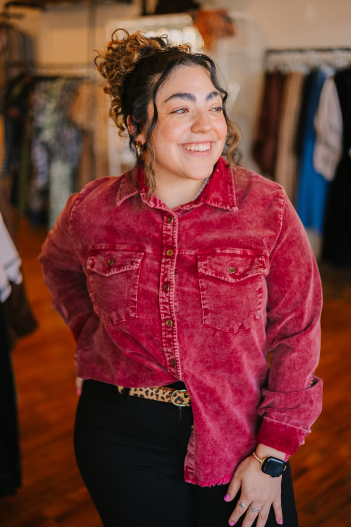 Corduroy Button Down Top