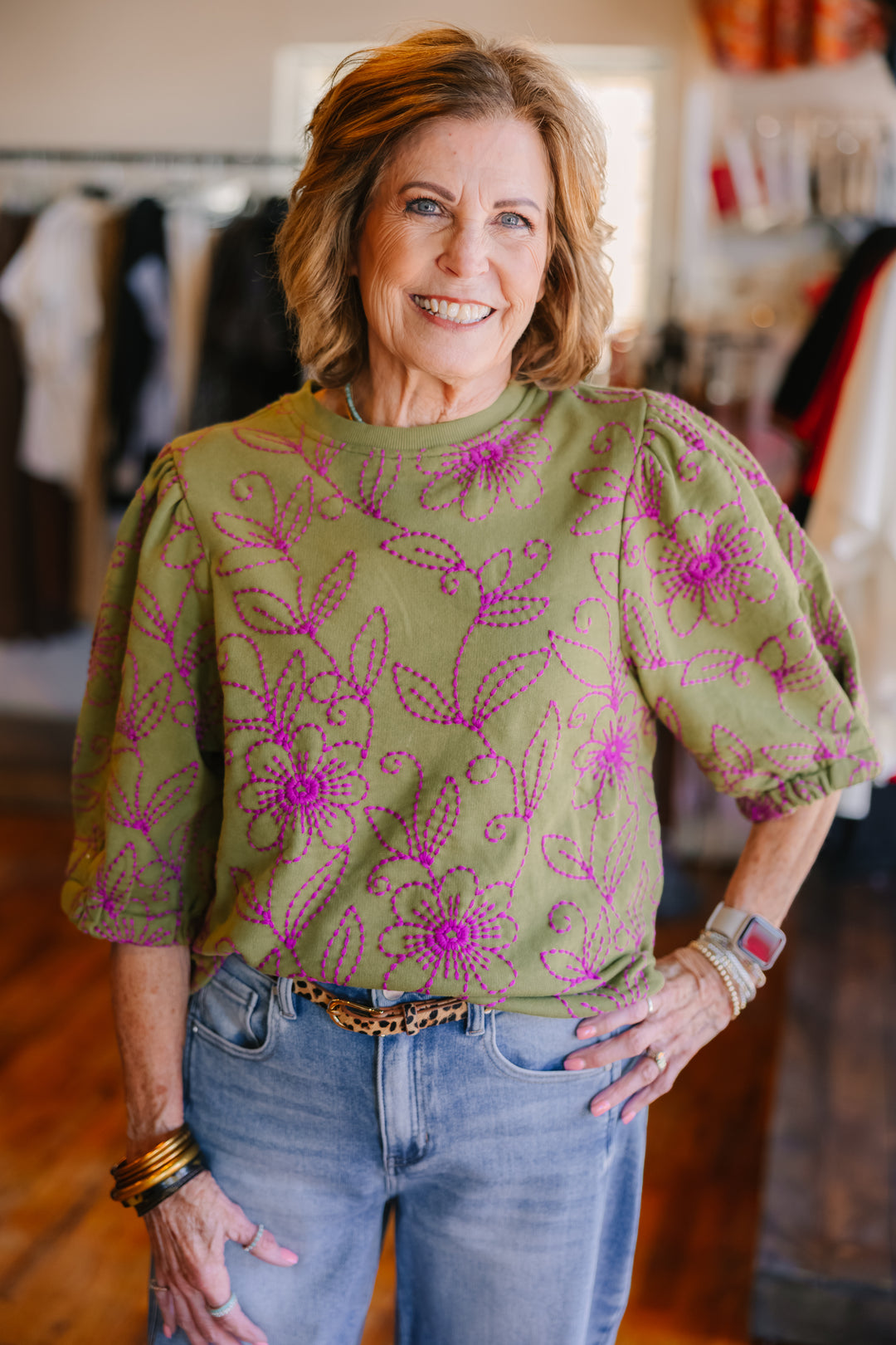 Floral Vines Knit Top
