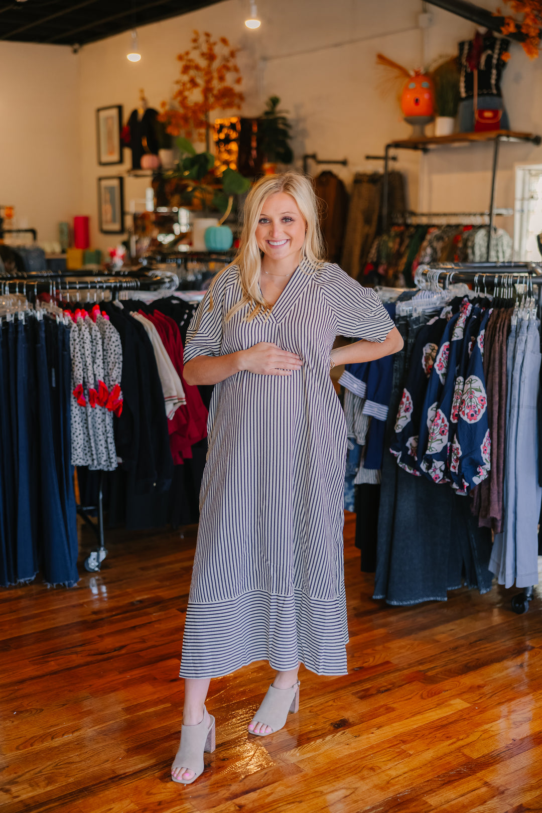 Striped Midi Dress