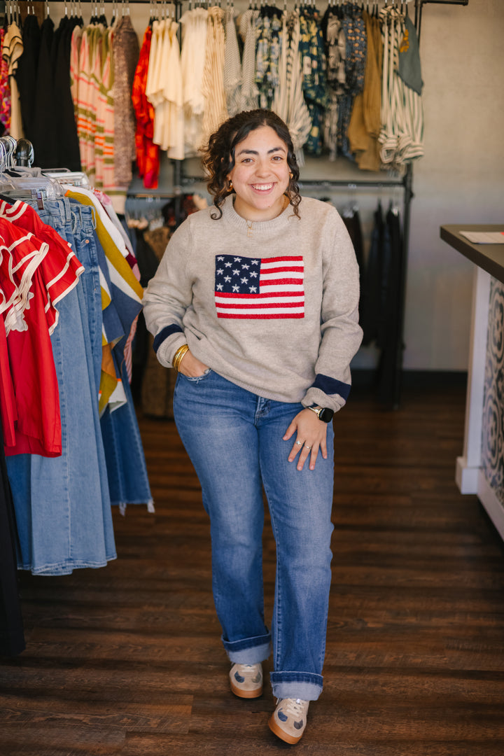 Knit Flag Detail Sweater