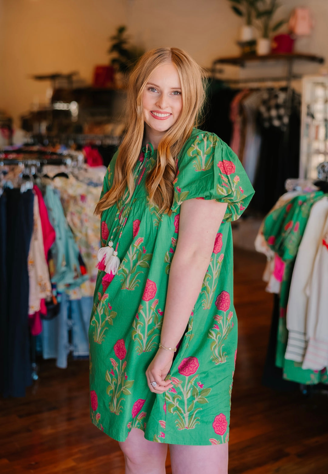 Puff Sleeve Flower Dress