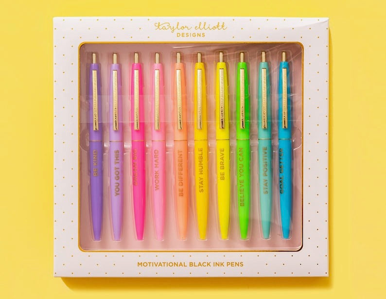 TE 10 Piece Motivational Pen Set
