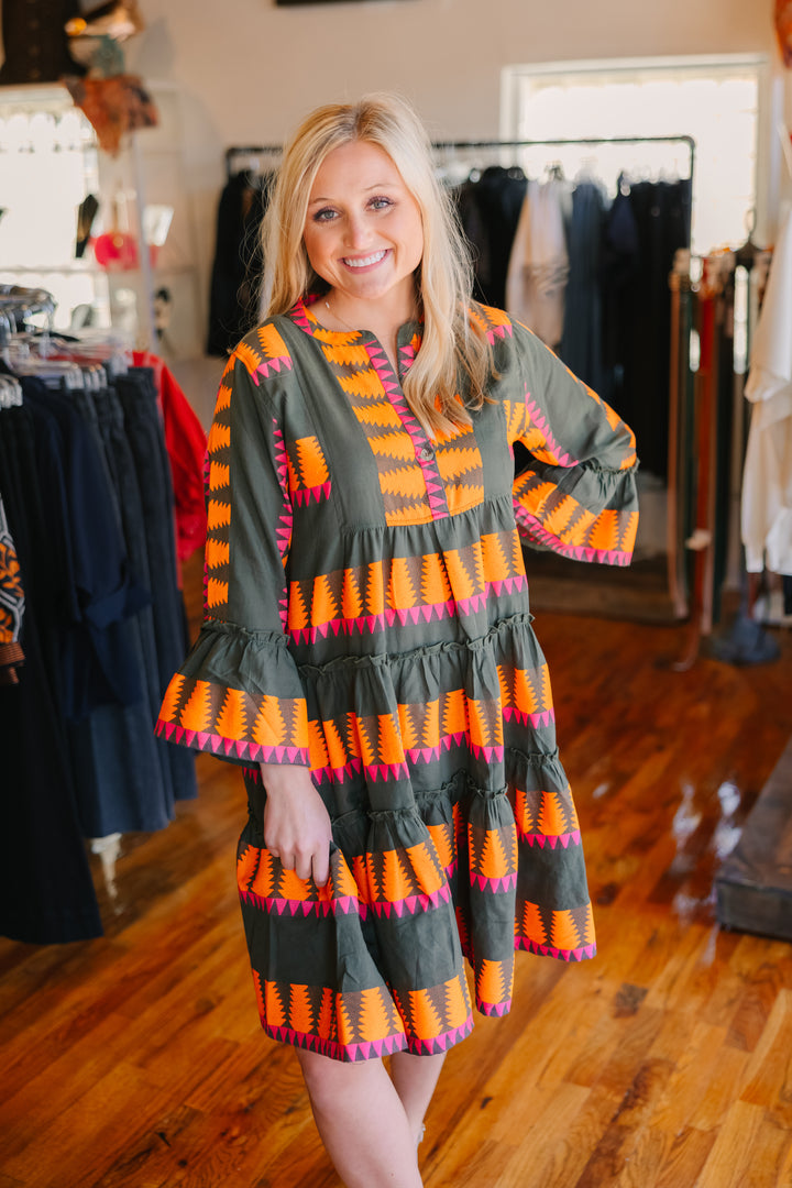 Jacquard Tiered Dress